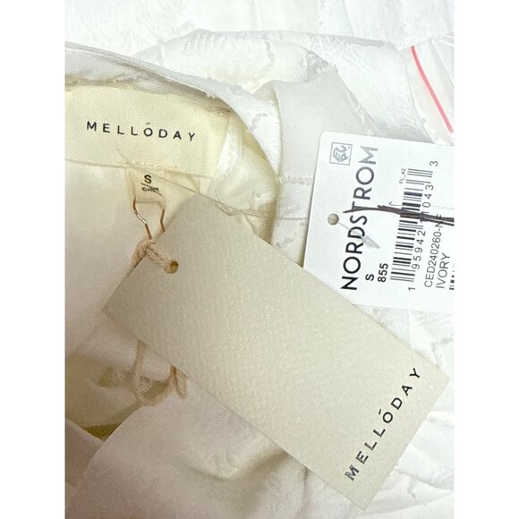 Melloday Jacquard Women's Midi Sundress Ivory Sleeveless Mock Neck Small NEW - Picture 13 of 16